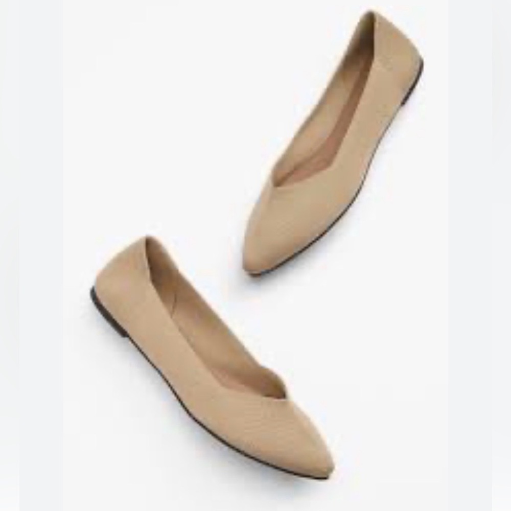 MIA Kerri Sand 7.5 Flats Shoes Beige Pointed Toe Slip On Ballet Flats Shoes T69